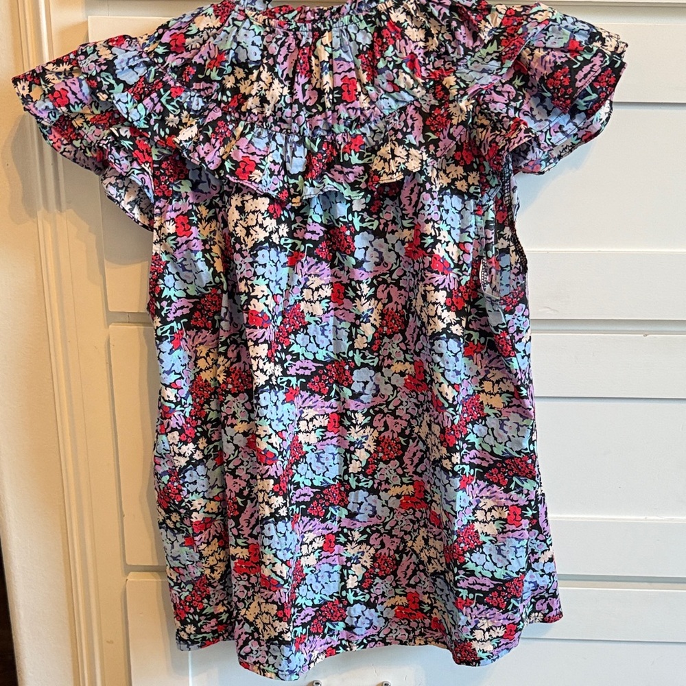 Floral Ruffle Sleeve Blouse - Picture 2 of 3